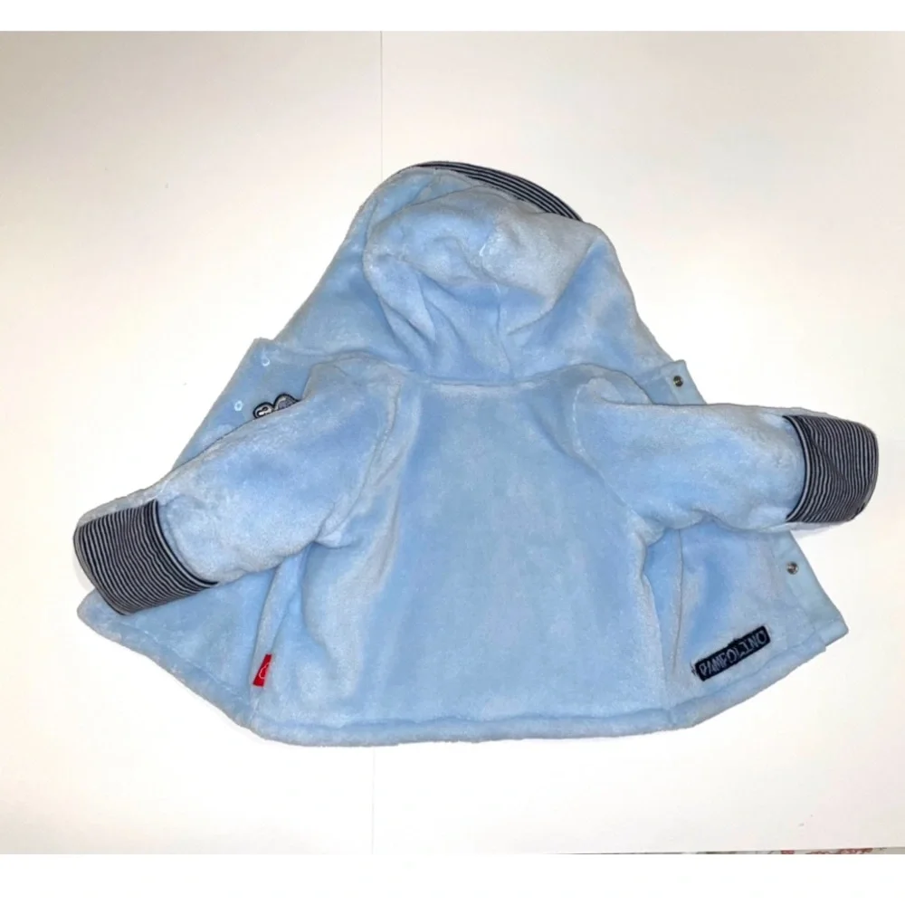 Pampolina Soft Cozy Light Blue‎ Snap Baby Hoodie Jacket 6 Months NWT